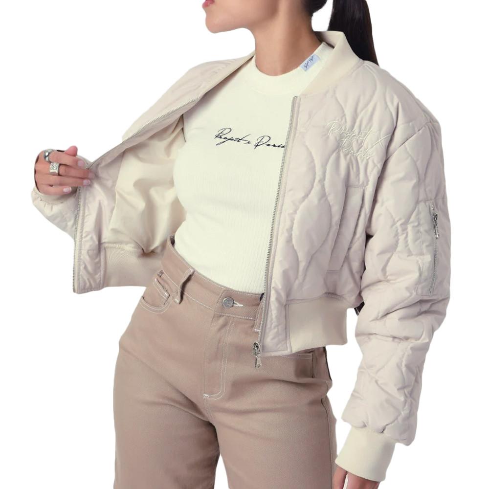 Veste Bomber Beige Femme Project X Paris Matelassé pas cher