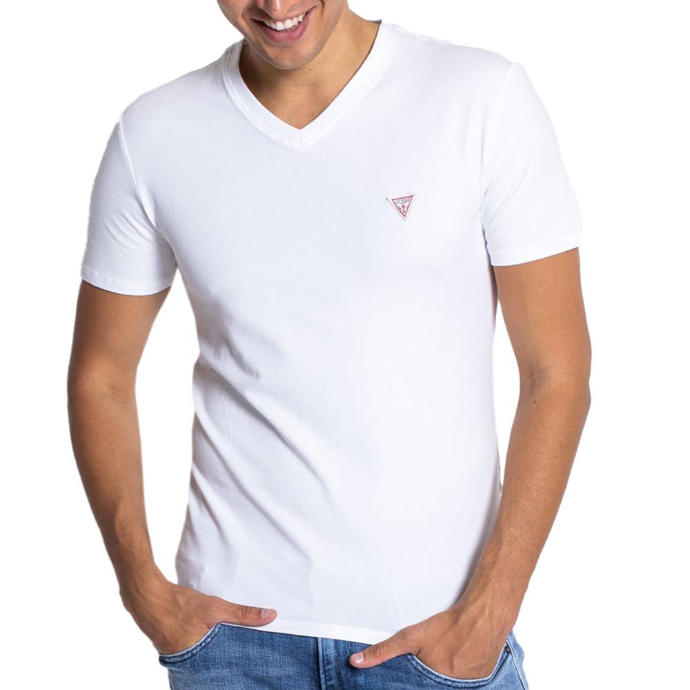 T-shirt Blanc Homme Guess Core V pas cher