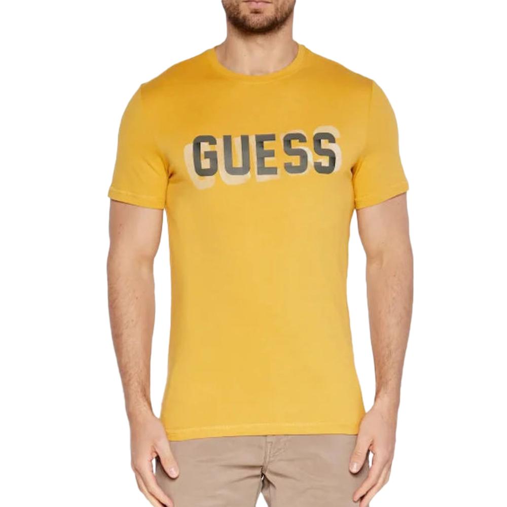 T-shirt Jaune Homme Guess M4YI15I3Z14 pas cher