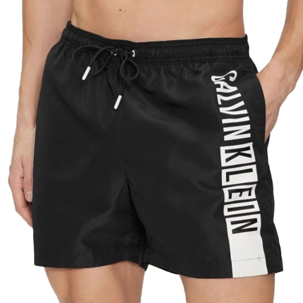 Short de bain Noir Homme Calvin Klein Drawstring 2PV pas cher