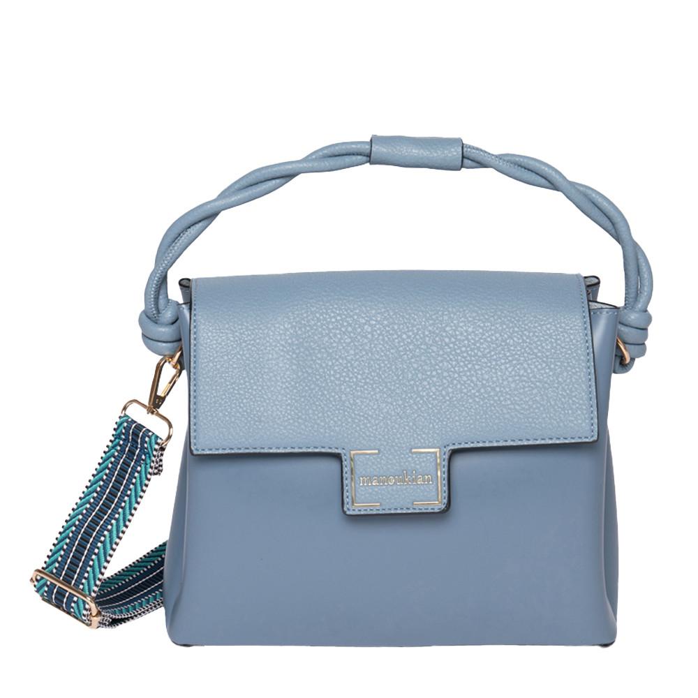 Sac Bandoulière Bleu Femme Manoukian Mona pas cher