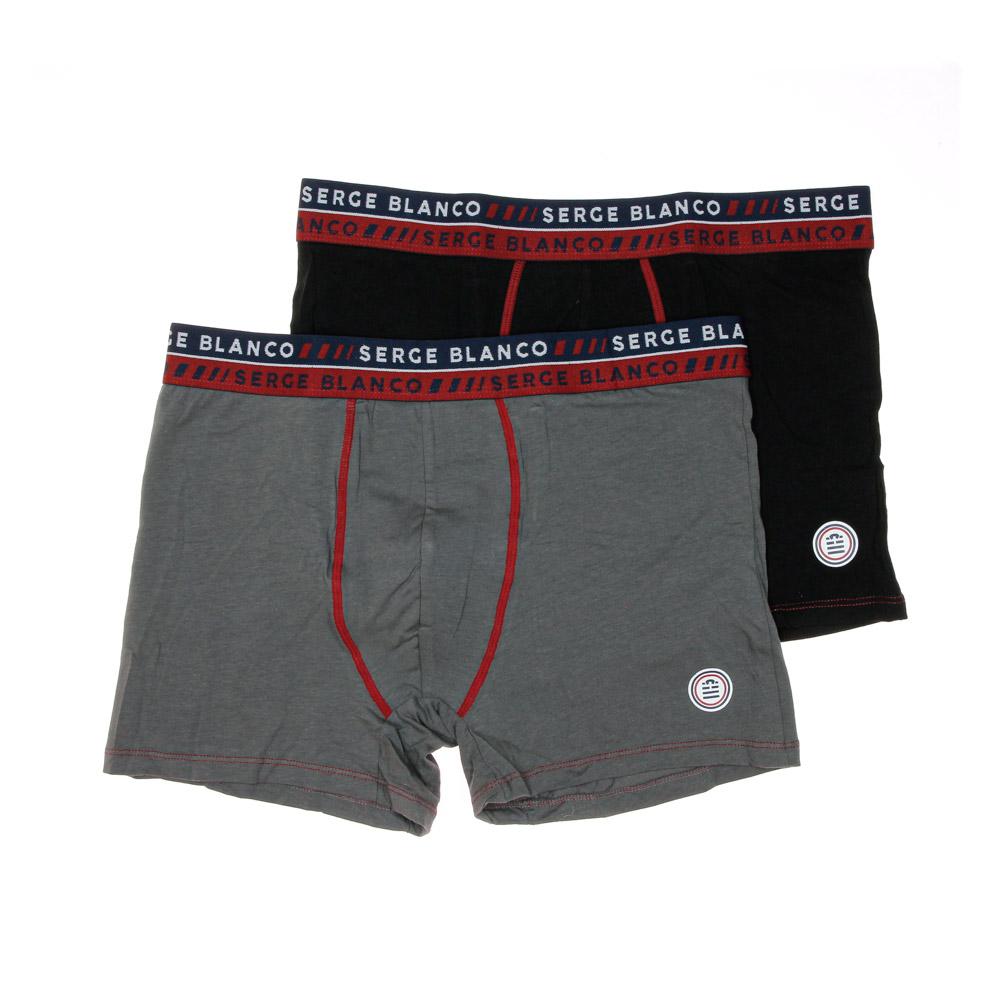 x2 Boxers Noir/Gris Serge Homme Blanco Class3 pas cher