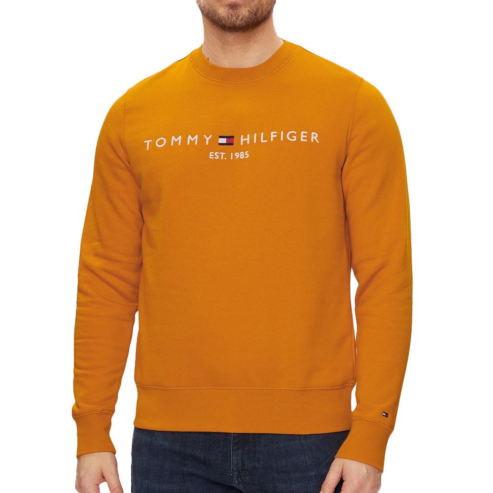 Sweat Orange Homme Tommy Hilfiger Blend Logo pas cher