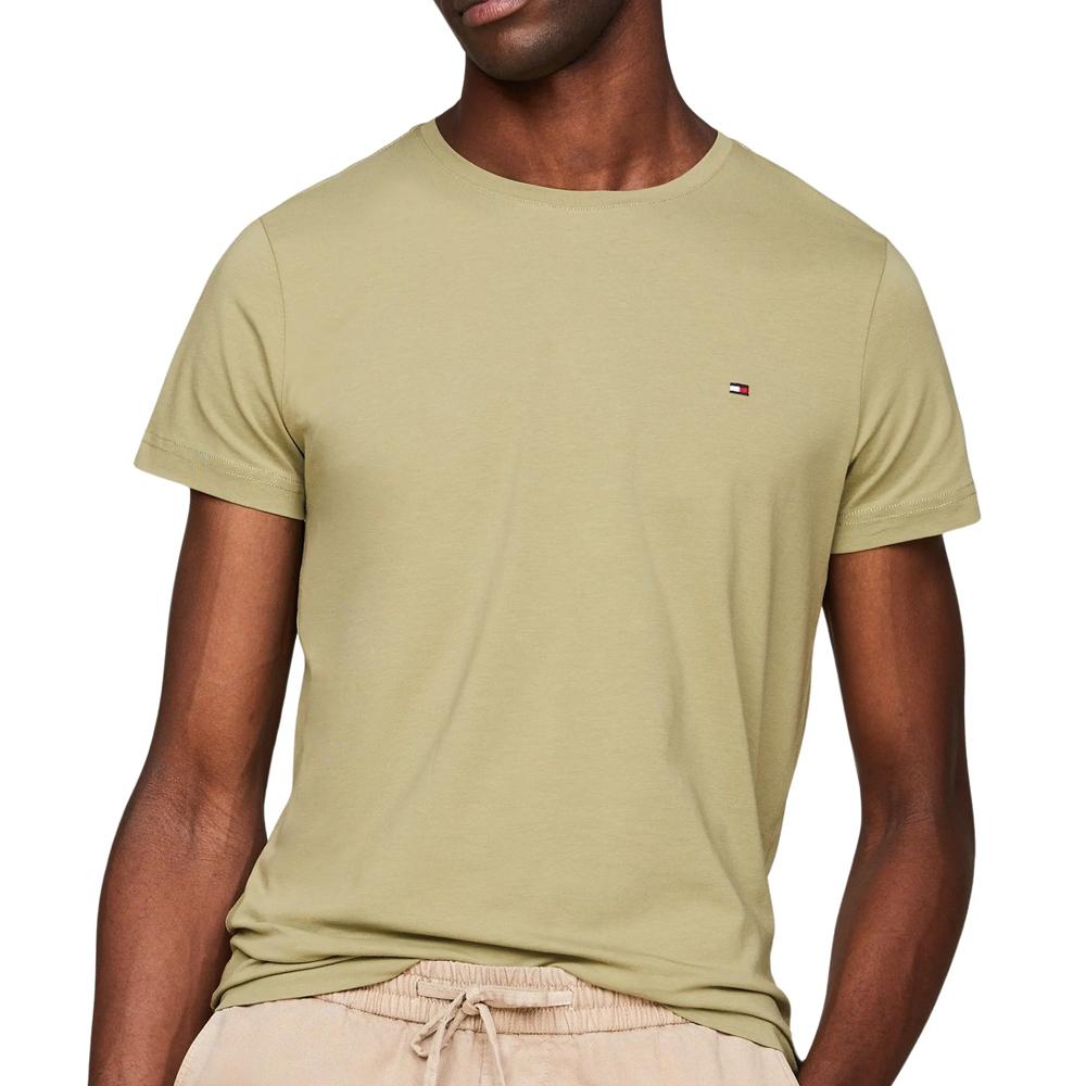 T-shirt Kaki Homme Tommy Hilfiger Stretch Slim pas cher