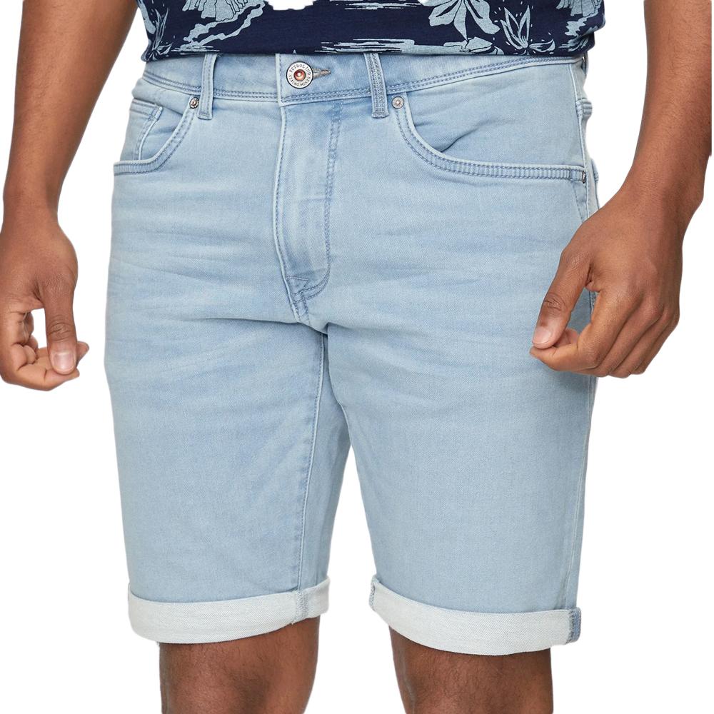 Short en Jean Bleu Clair Homme Petrol Industries 1040 pas cher