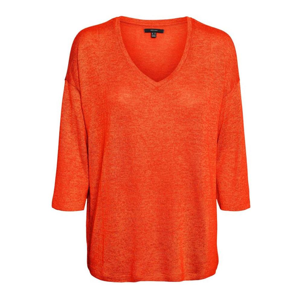 Pull Orange Femme Vero Moda Brianna 3/4 pas cher