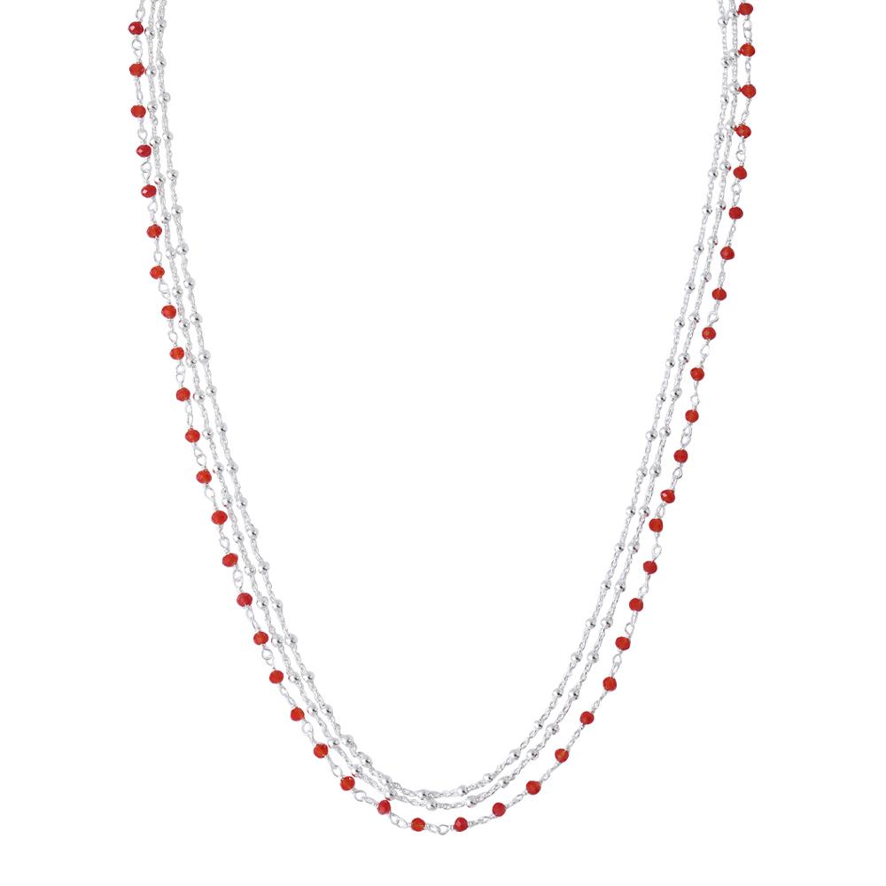 Collier Multi Chaînes Rouge Clio Blue Noemie vue 2