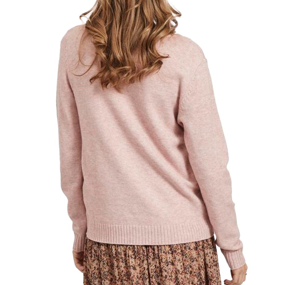 Pull Col V Rose Femme Vila 69 vue 2