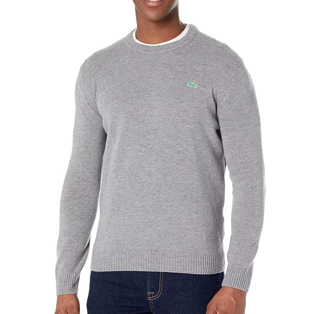 Pull Gris Clair Homme Lacoste Tricot AH2341 pas cher