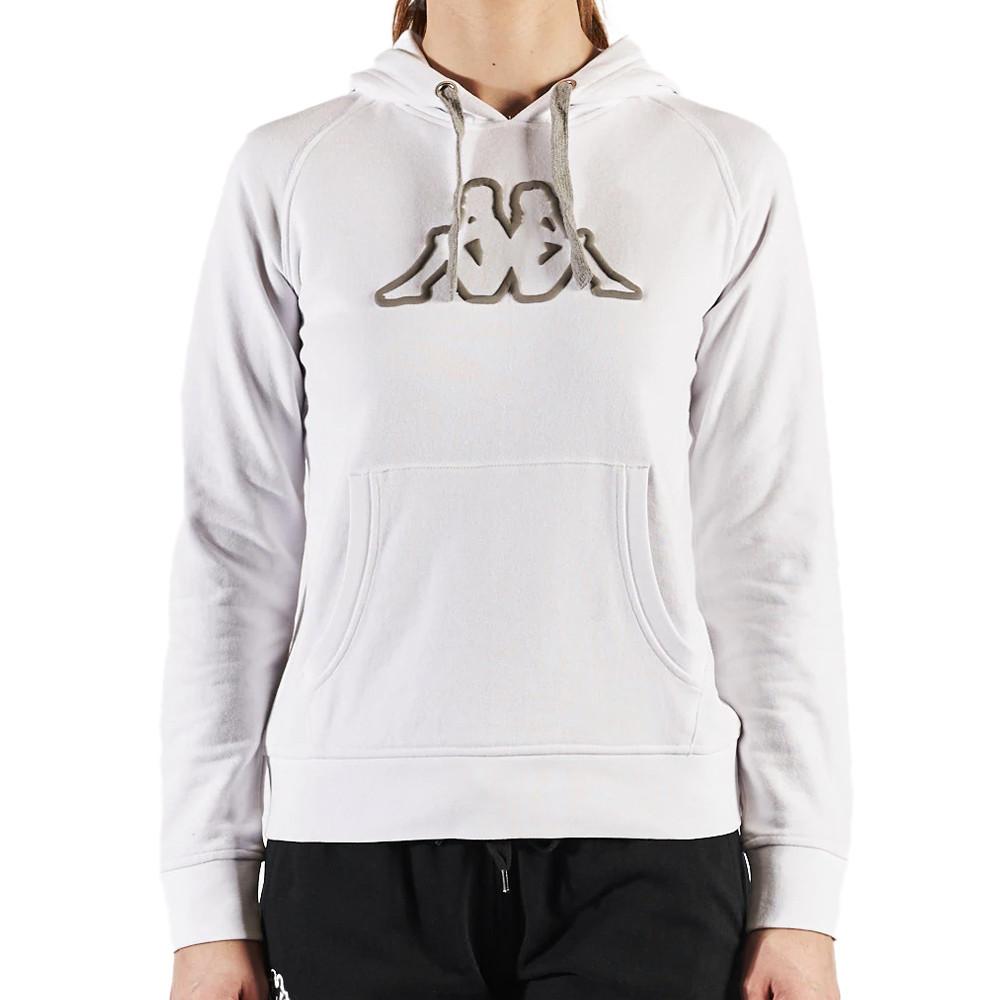 Sweat à Capuche Blanc Femme Kappa Belle Slim pas cher