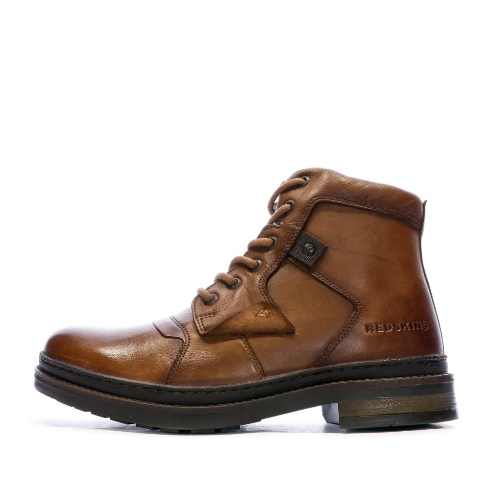 Boots en Cuir Marron Homme Redskins Triomphe pas cher