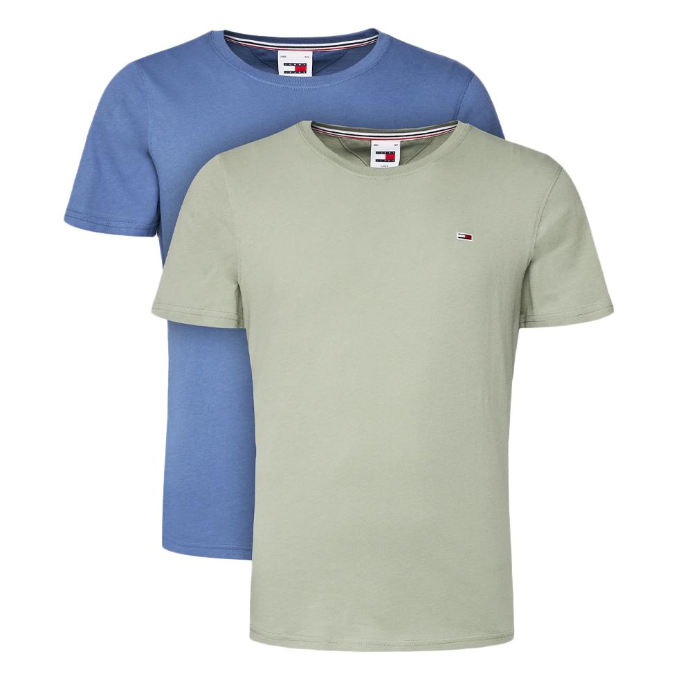 X2 T-shirt Bleu/Vert Homme Tommy Hilfiger DM0DM15381 pas cher