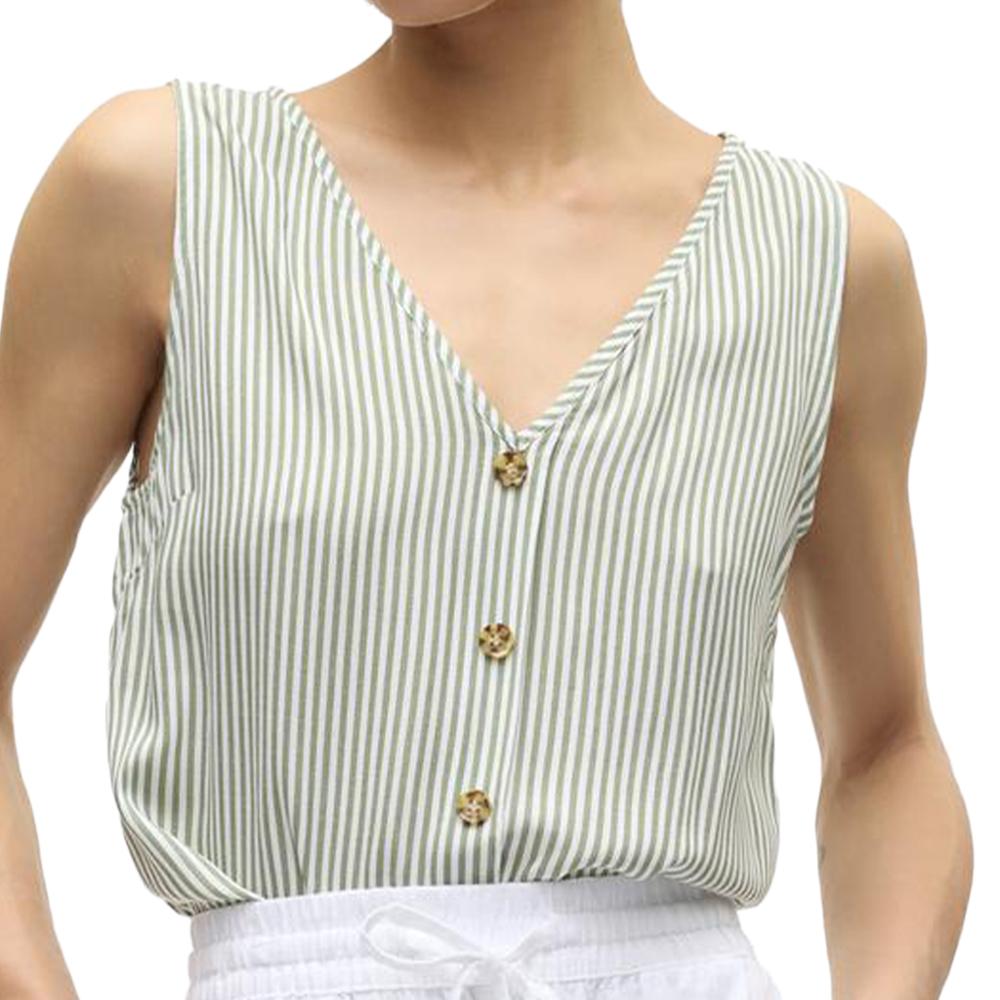 Blouse à Blanche/Verte Femme Vero Moda Bumpy pas cher