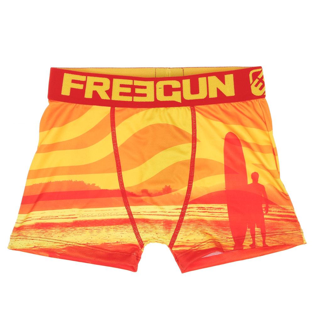 Boxer Rouge/Jaune à Imprimés Garçon Freegun Svet pas cher