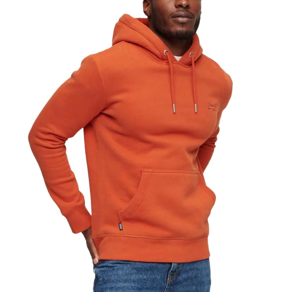 Sweat Orange Homme Superdry Essential Logo pas cher