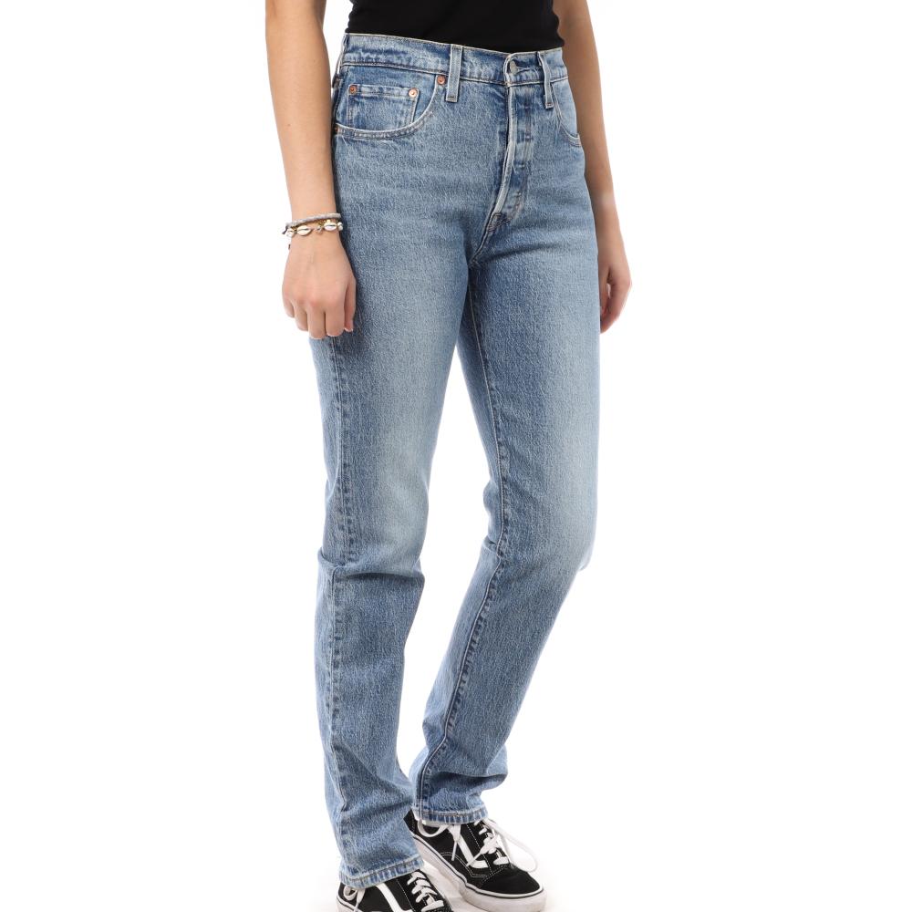 Jean Bleu foncé Femme Levi's 501 pas cher