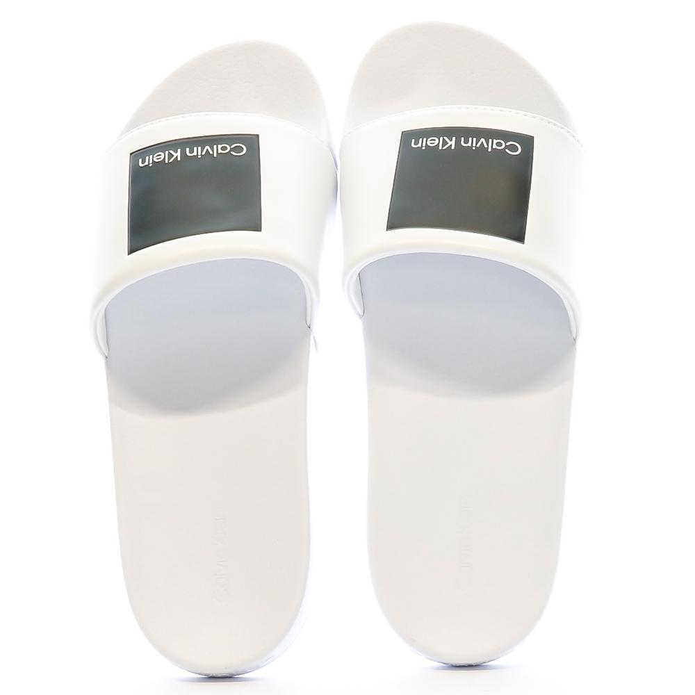 Claquettes Blanches Homme Calvin Klein Jeans Pool Slide vue 3