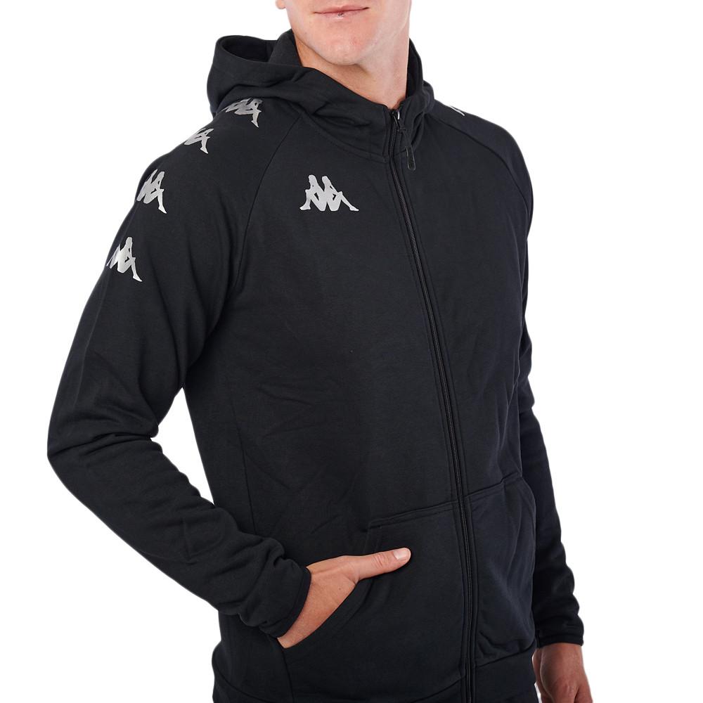 Sweat Zippé Noir/Argenté Homme Kappa Divieto pas cher