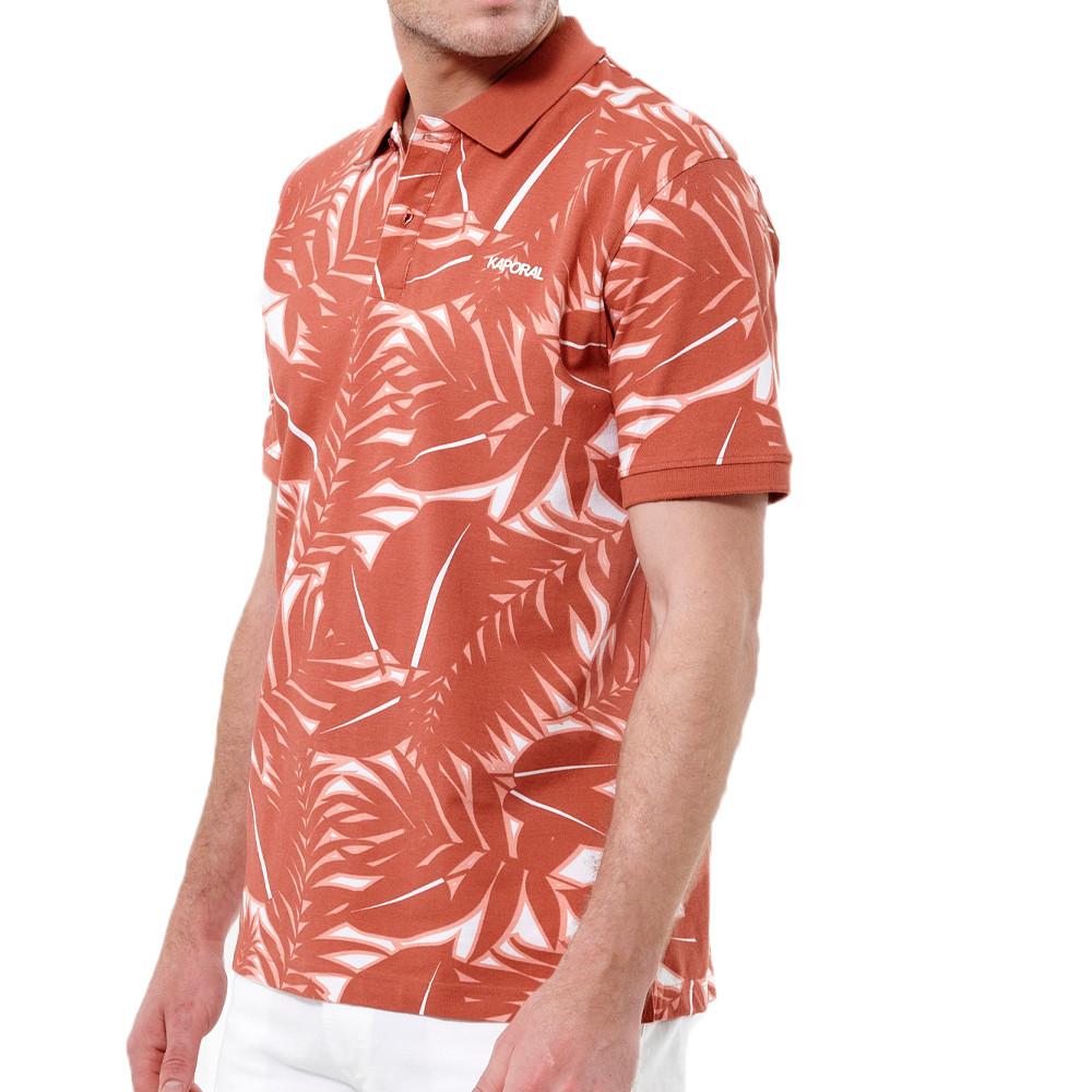 Polo Orange à fleurs Homme Kaporal Neda pas cher