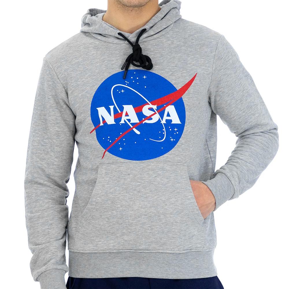 Sweat à capuche Gris Homme Nasa 12H pas cher