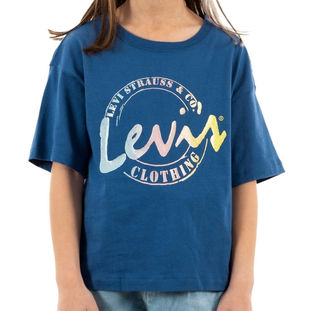 T shirt Bleu Fille Levi s Meet And Greet Espace des marques