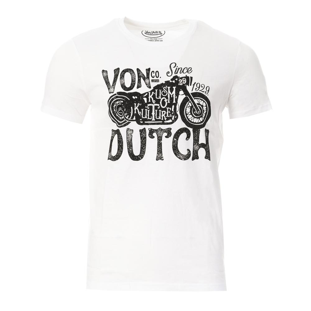 T-shirt Blanc Homme Von Dutch TRLOG3 pas cher