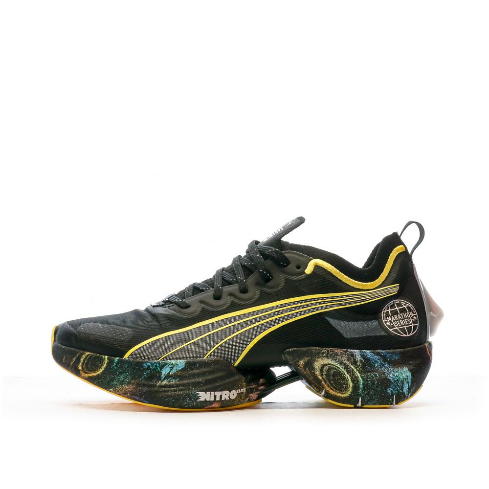 Chaussures de running Noire/Jaune Homme Puma Fast Nitro Elite pas cher