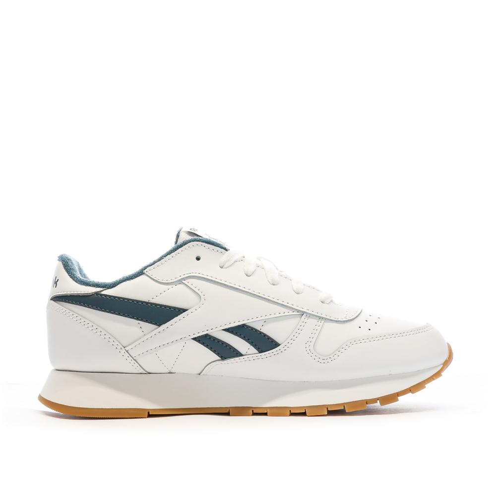 Baskets Blanches/Vertes Femme Reebok Classic Leather vue 2