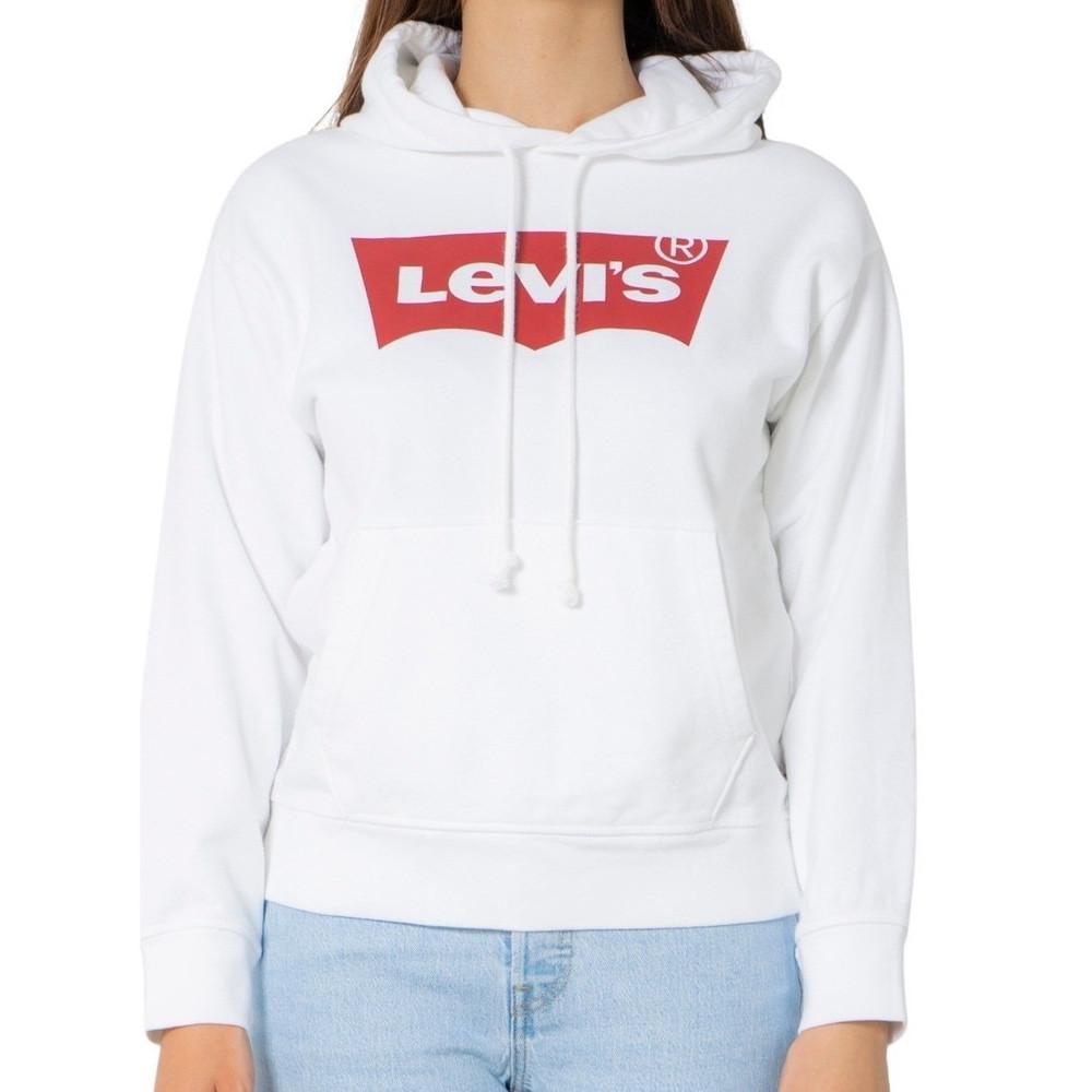 Sweat à capuche Blanc Femme Levi's Graphic pas cher