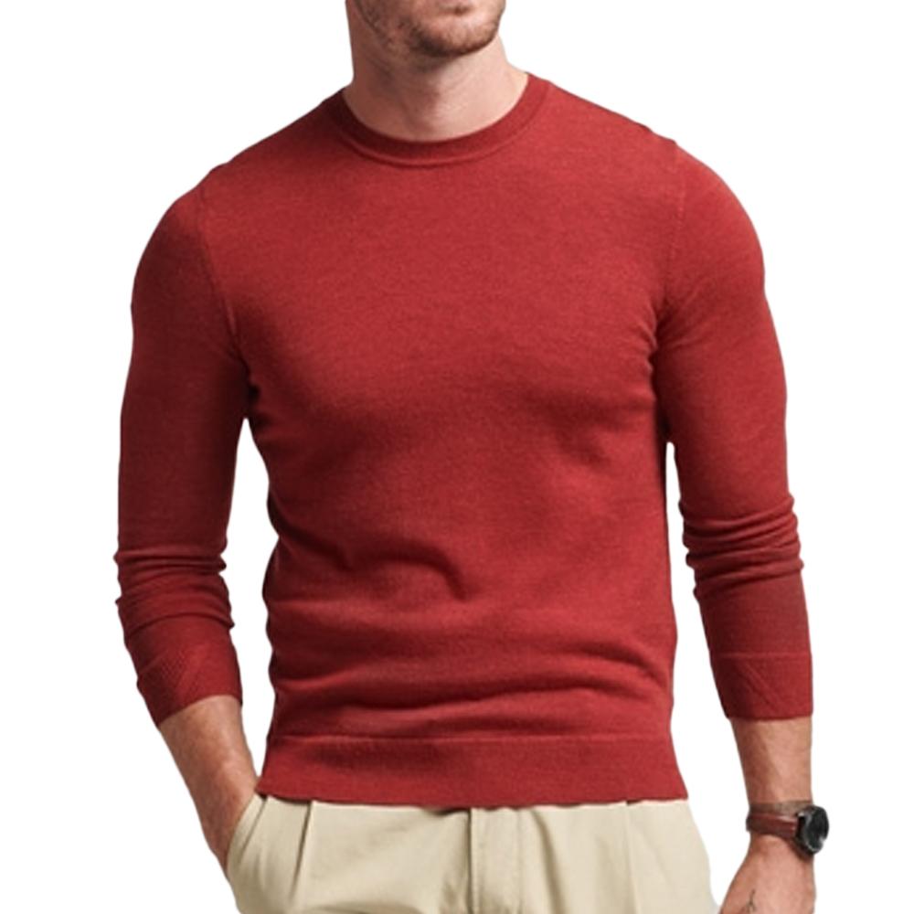 Pull Rouge Homme Superdry Studios Merino pas cher