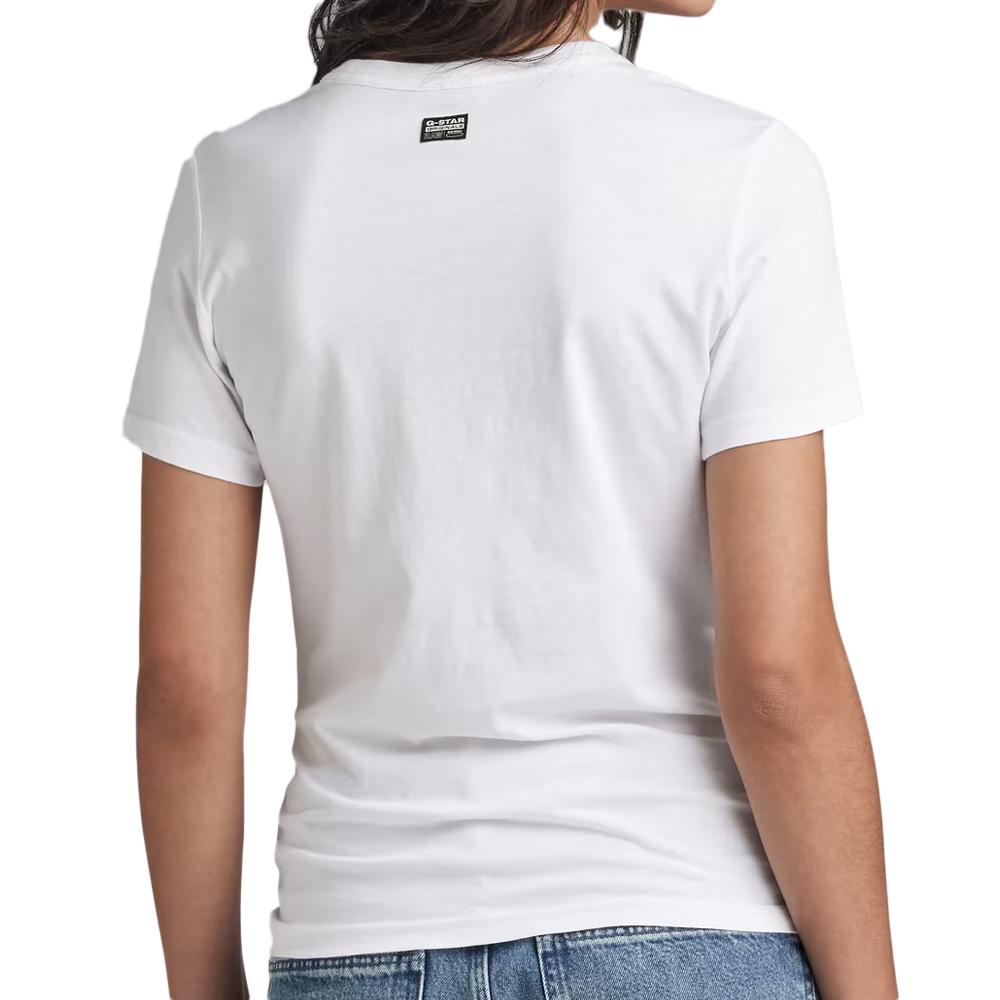 T-shirt Blanc Femme G-Star Raw Core vue 2