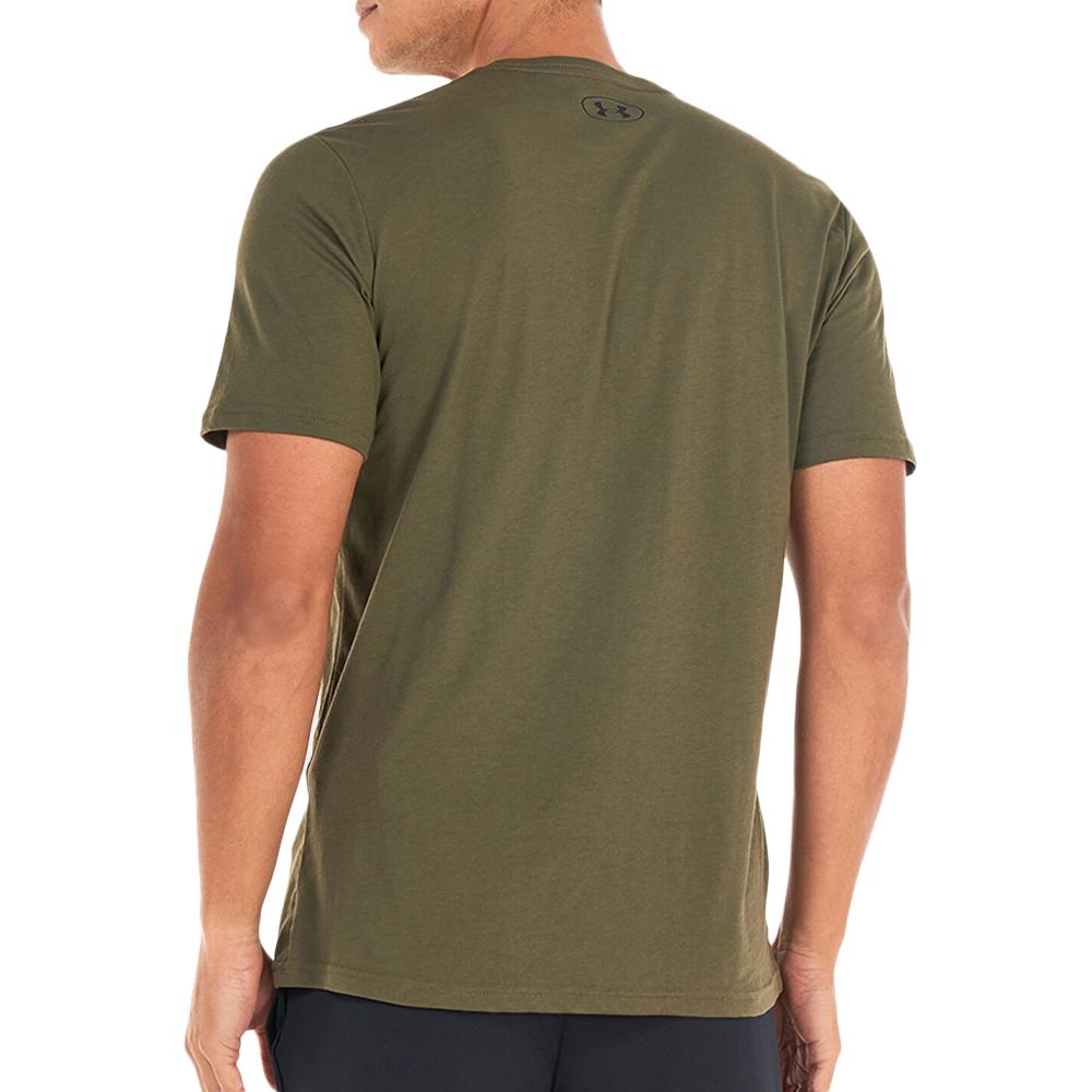 T-shirt Kaki Homme Under Armour Left Chest vue 2