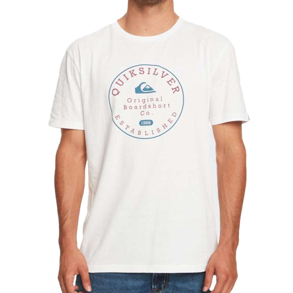 T-shirt Blanc Homme Quiksilver Circle Trim pas cher