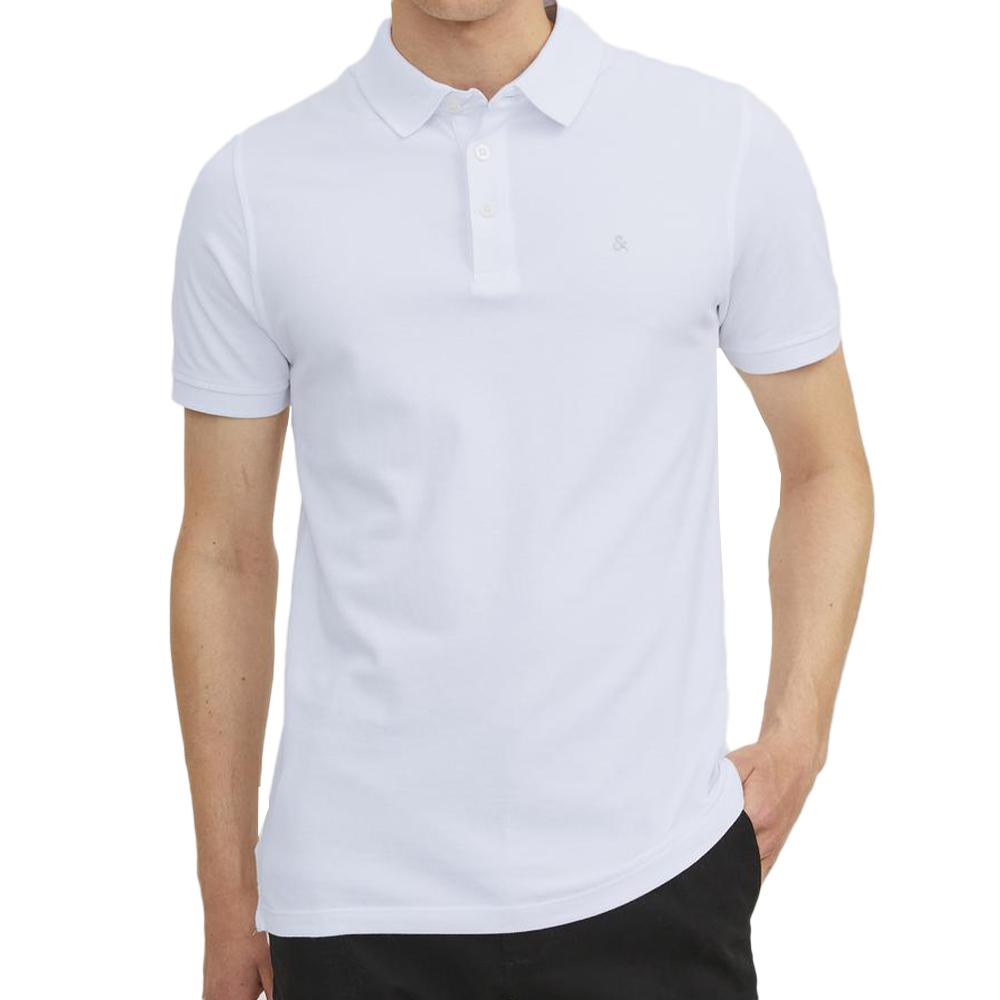 Polo Blanc Homme Jack & Jones Paulos pas cher