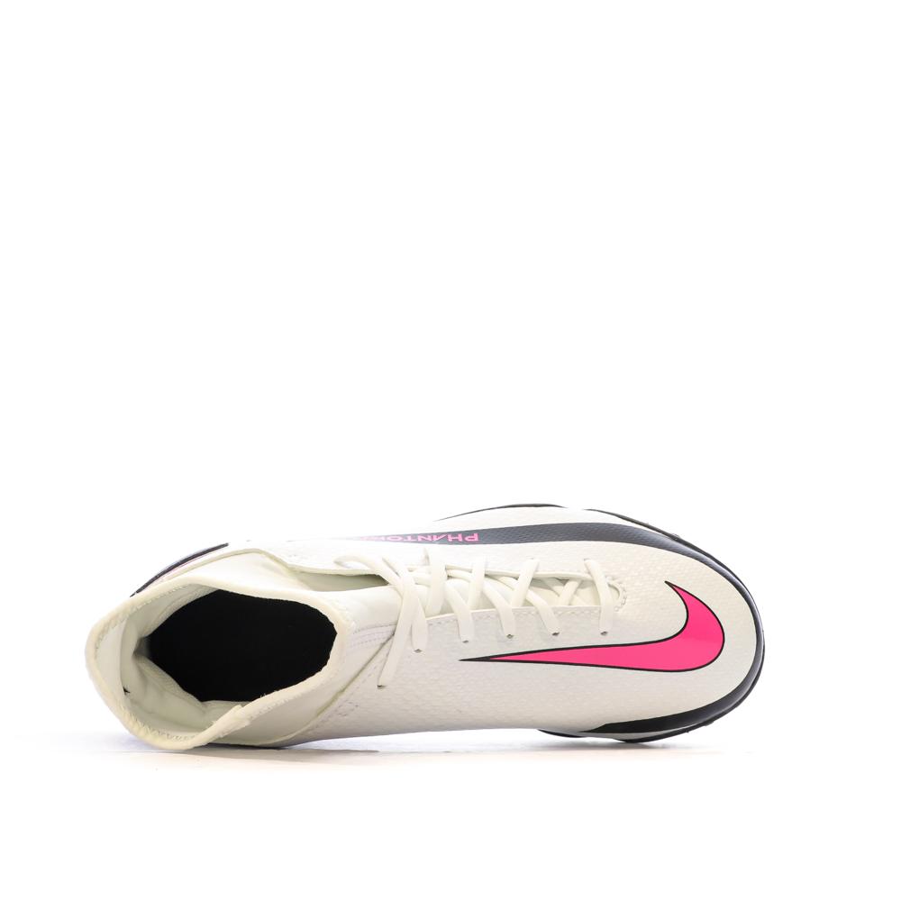 Chaussures de Foot Blanches Junior Nike Phantom GT Club DF TF vue 4