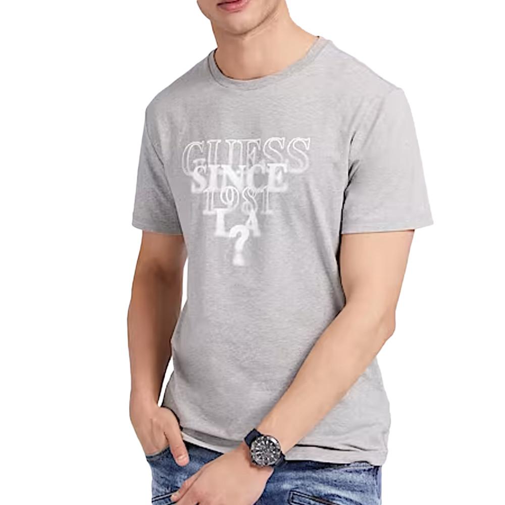 T-shirt Gris Homme Guess Blurry pas cher