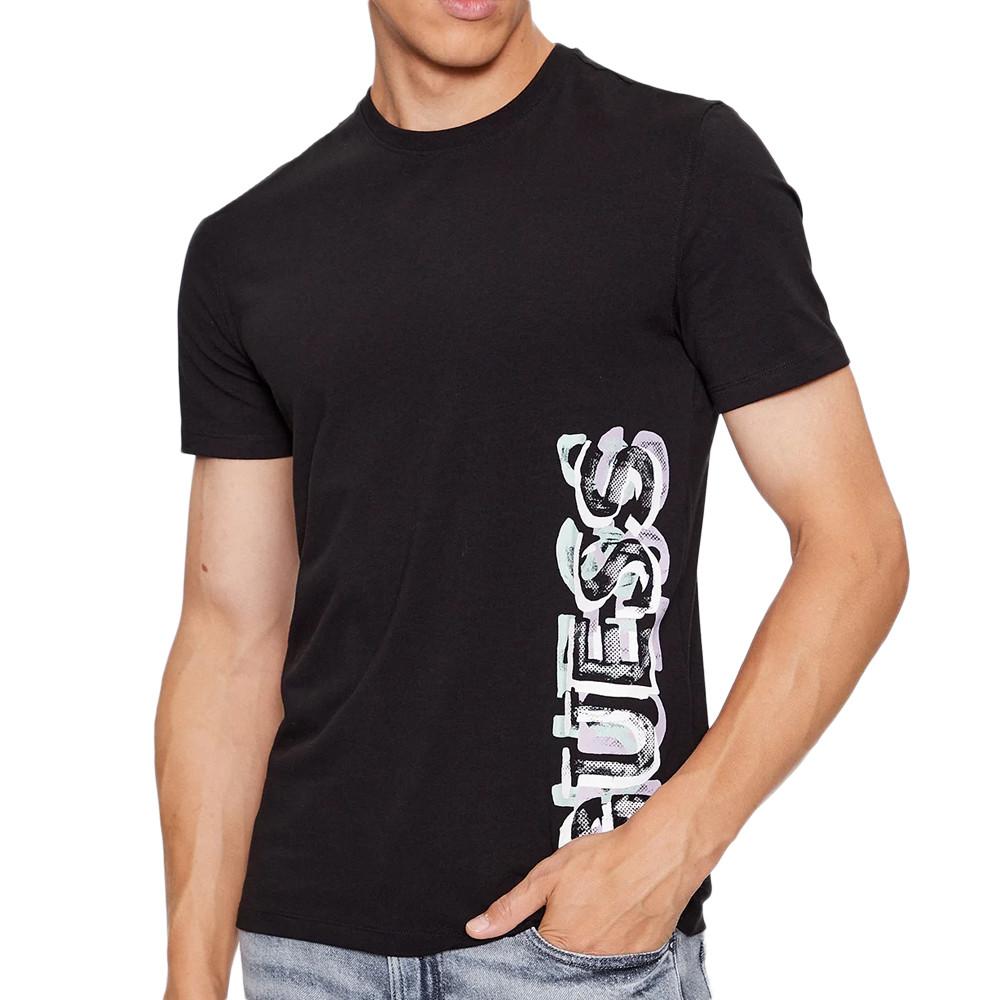 T-shirt Noir Homme Guess Vertical pas cher