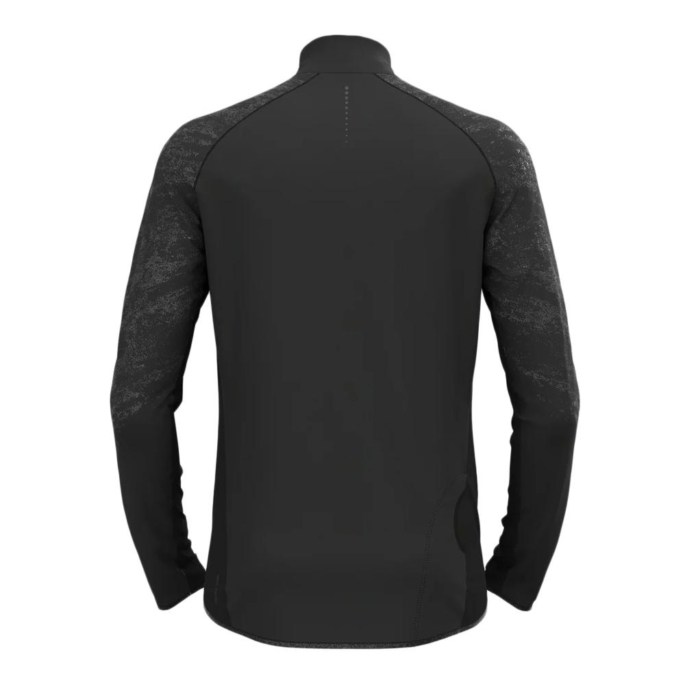 Pull 1/2 Zippe Noir Homme Odlo Reflective vue 2