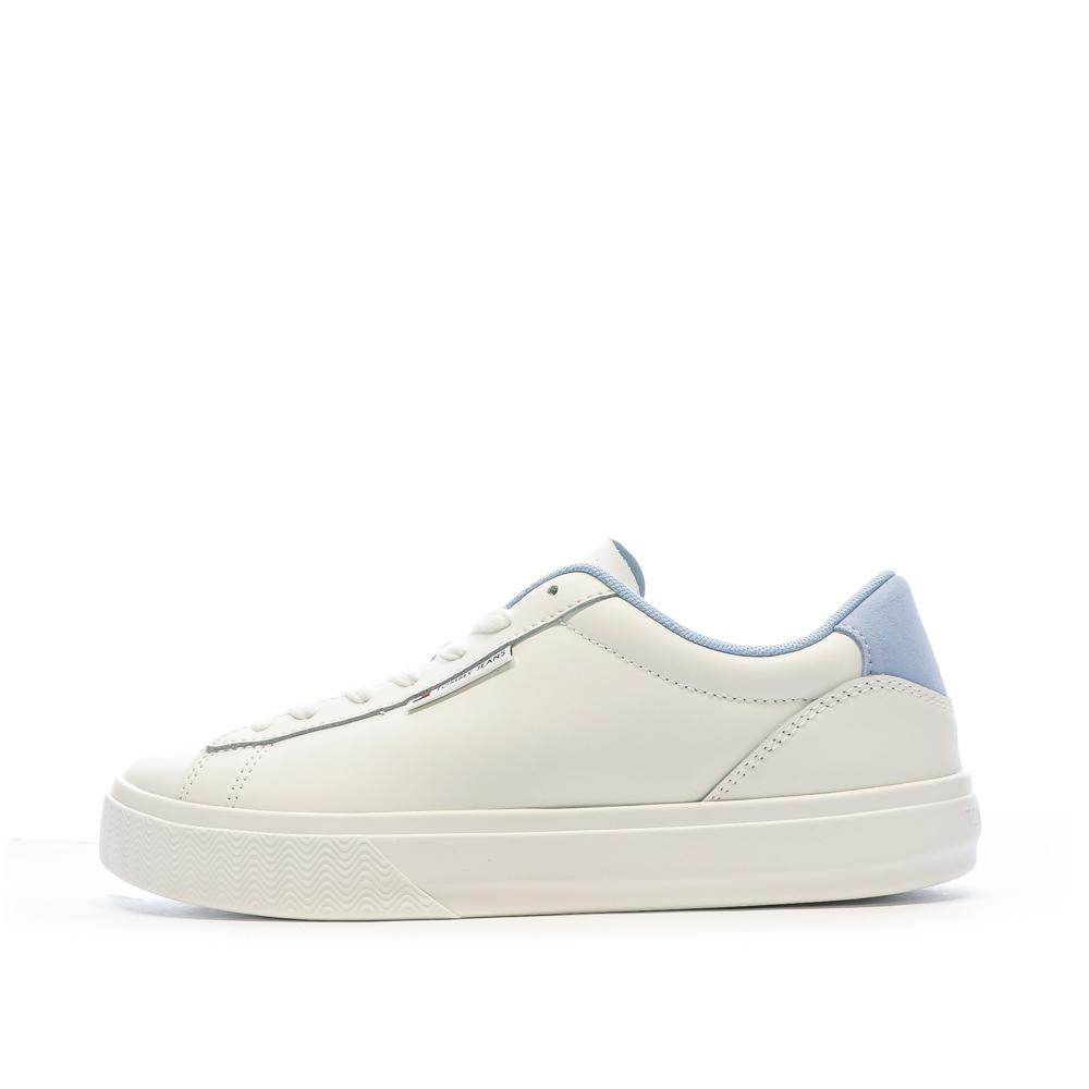 Baskets Blanches/Bleu Femme Tommy Hilfiger Cupsole Sneaker pas cher