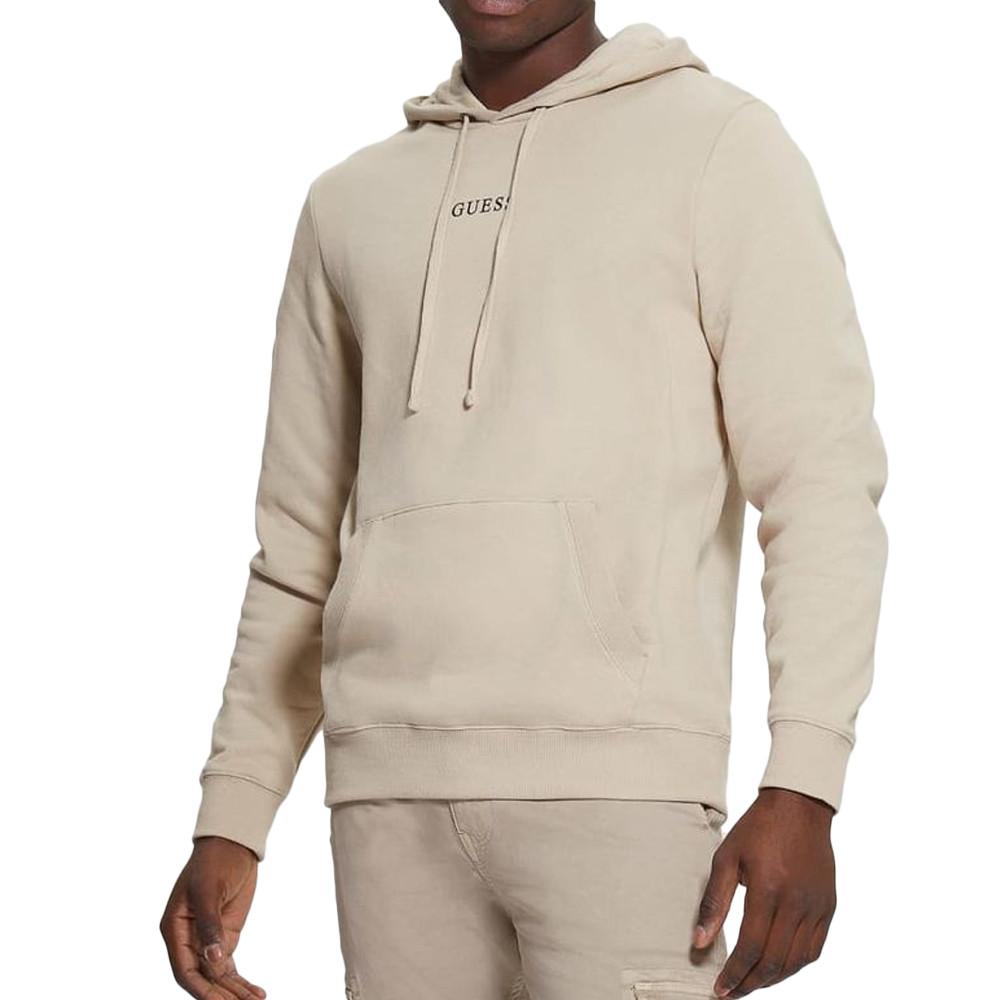 Sweat à Capuche Beige Homme Guess Roy 2022 pas cher