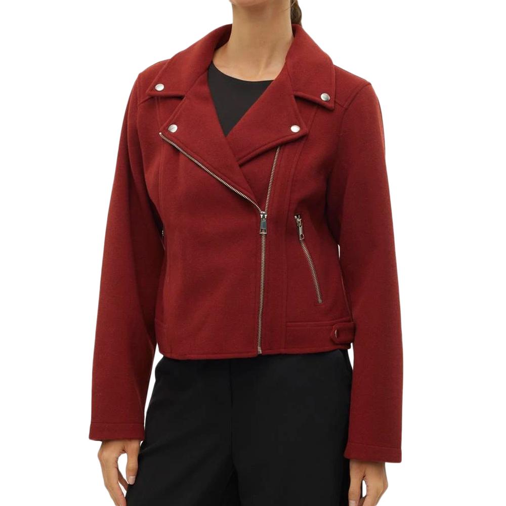 Veste Rouge Femme Vero Moda Biker pas cher