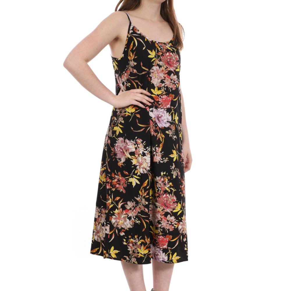 Robe Noir à fleurs mi-longue Femme Vero Moda Jeanett pas cher