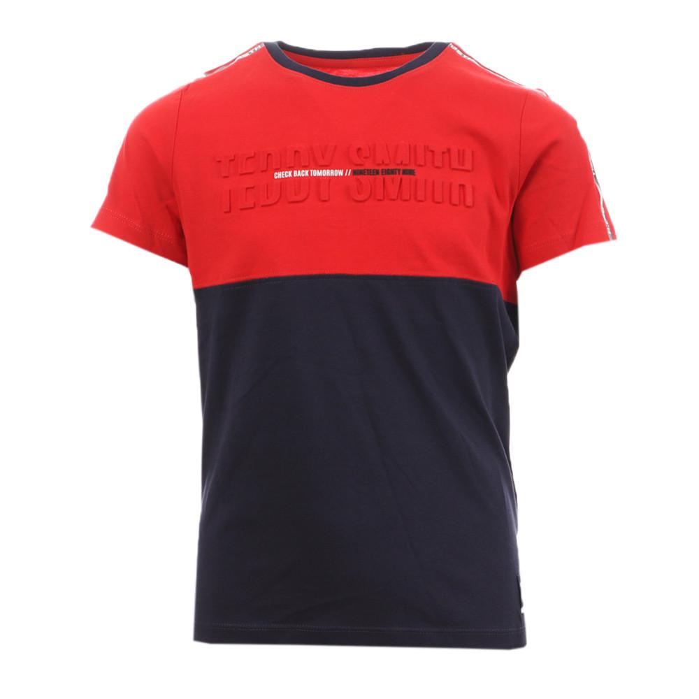 T-shirt Rouge/Marine Garçon Teddy Smith Gordon pas cher