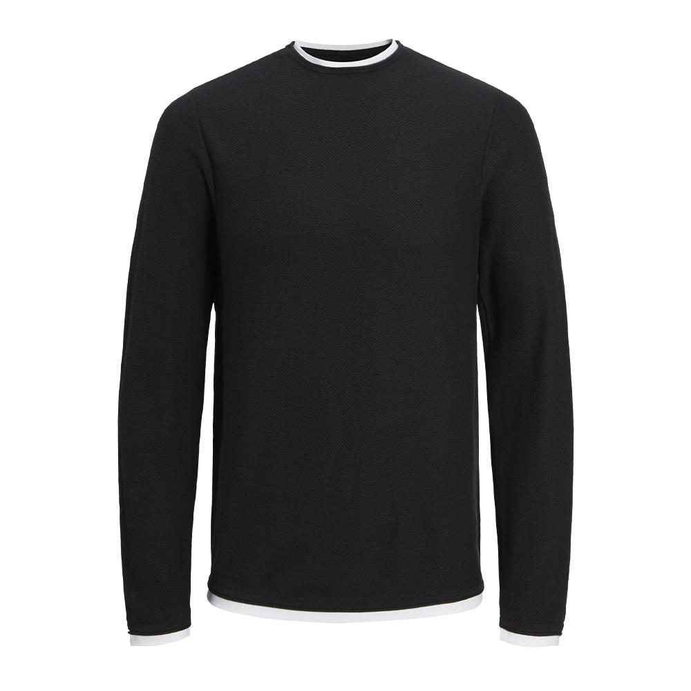 Pull Noir Homme Jack & Jones Twinn Knit pas cher