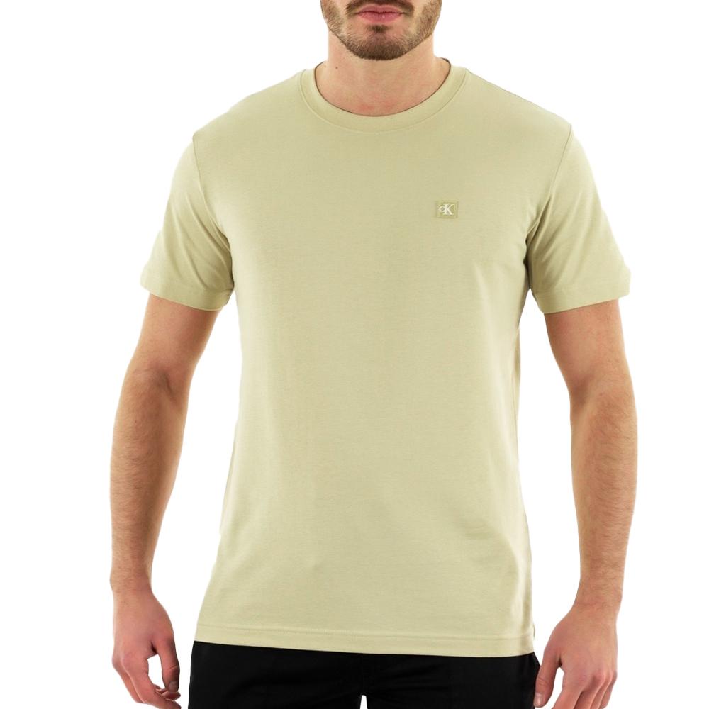 T-shirt Vert Homme Calvin Klein Jeans Embro Badge pas cher