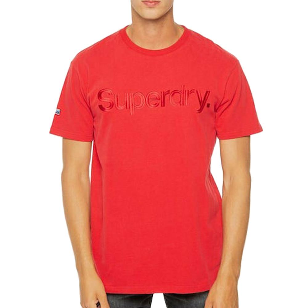 T-shirt Rouge Homme Superdry Source 220 pas cher
