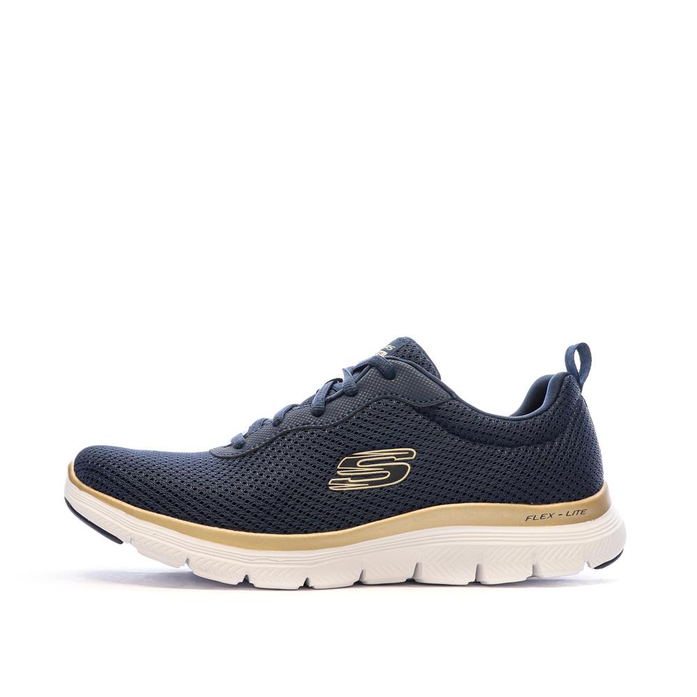 Chaussures de Sport Marine/Doré Femme Skechers Flex Appeal pas cher