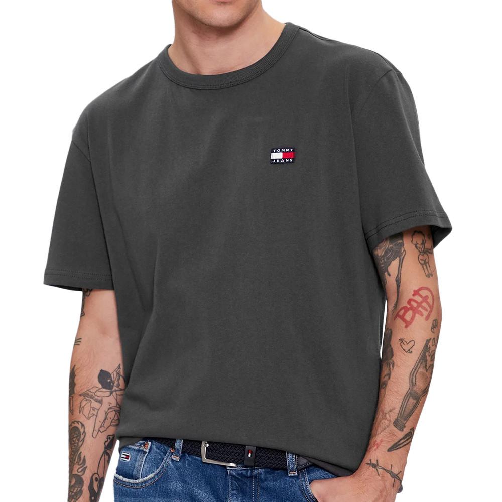 T-shirt Gris Homme Tommy Hilfiger Classique pas cher