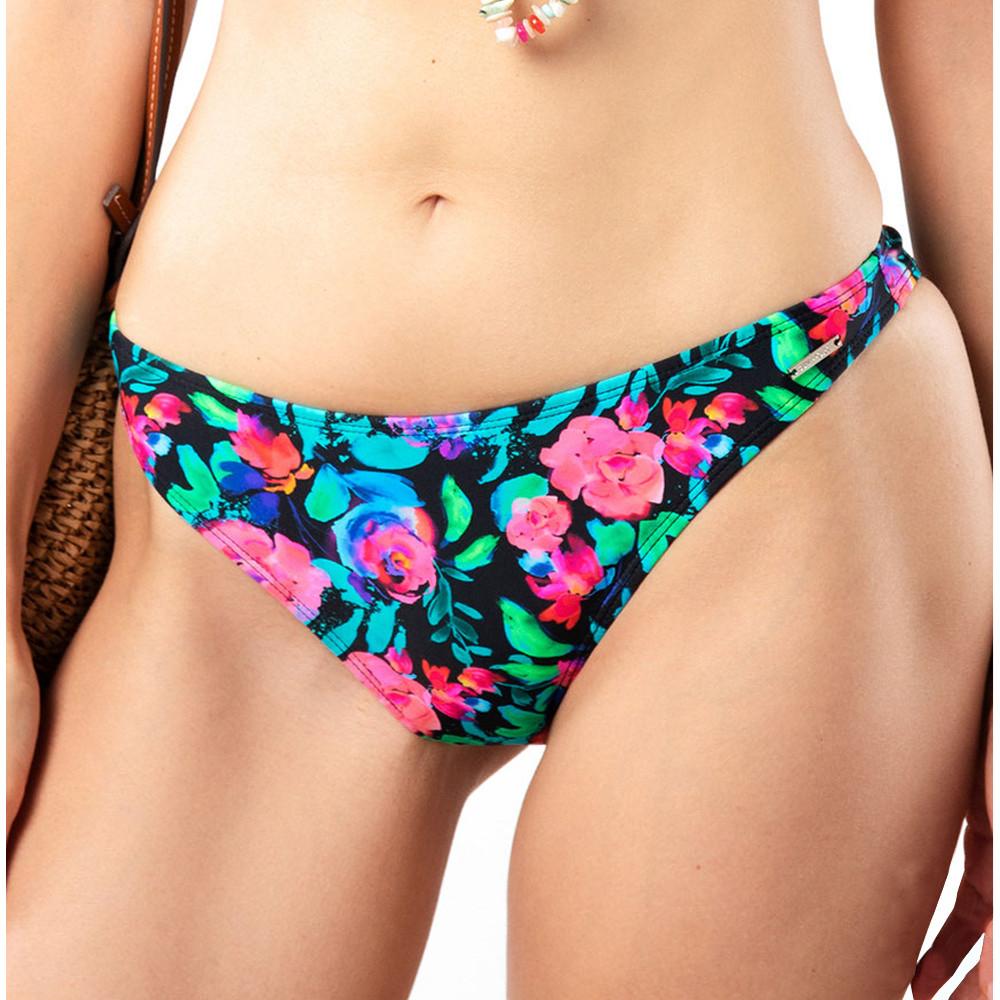 Bas de Bikini Noir à Fleurs Femme Sun Project Tanga pas cher