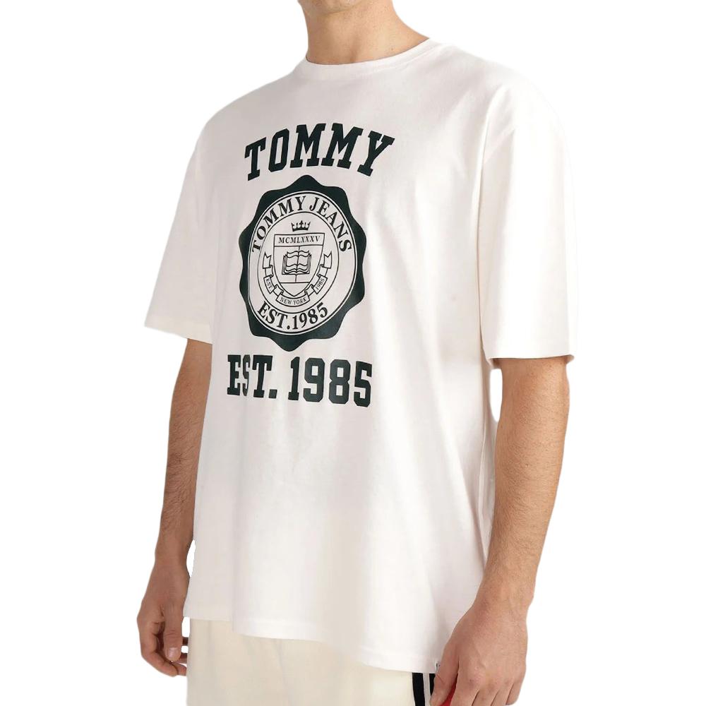 T-shirt Blanc Homme Tommy Hilfiger Crest Varsit pas cher